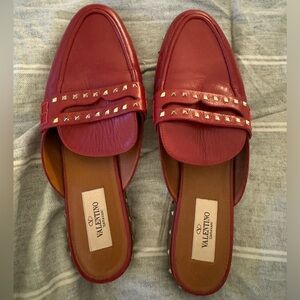 Valentino red studded mules